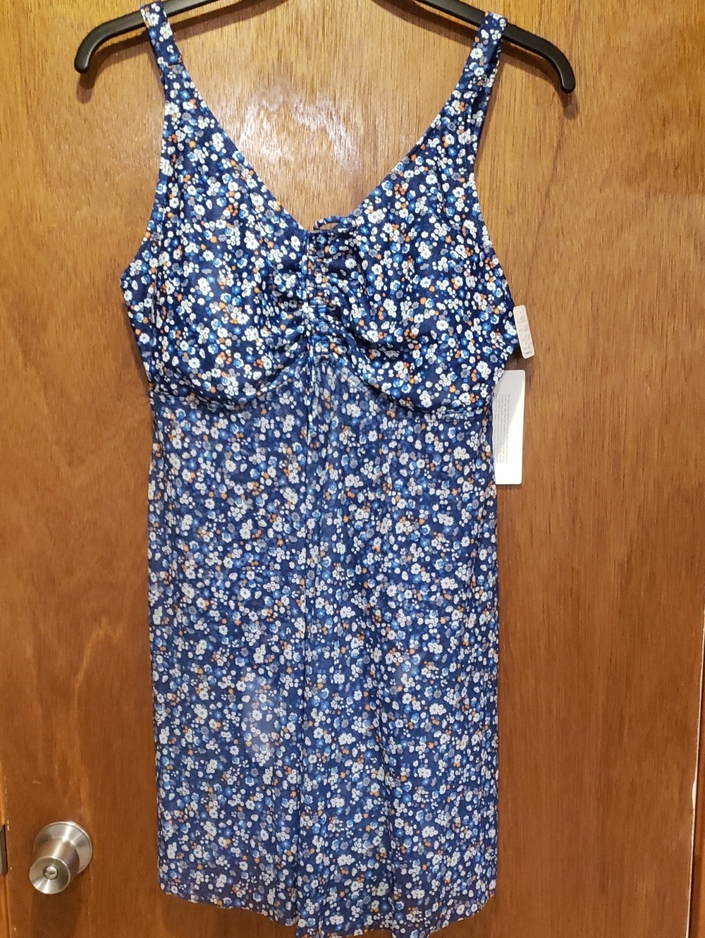 BloomChic Navy Floral Swim Dress with White Accents
